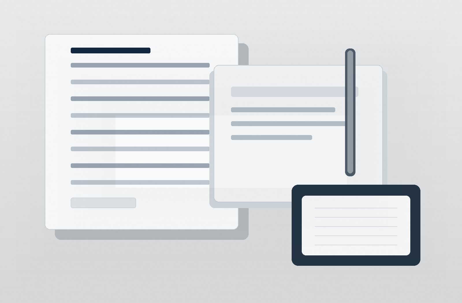 Organized documents and notes on a professional desk