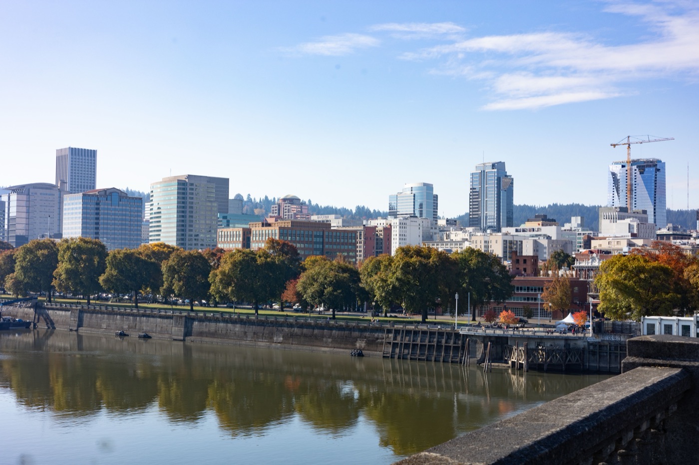Downtown Portland skyline viewed across the Willamette River